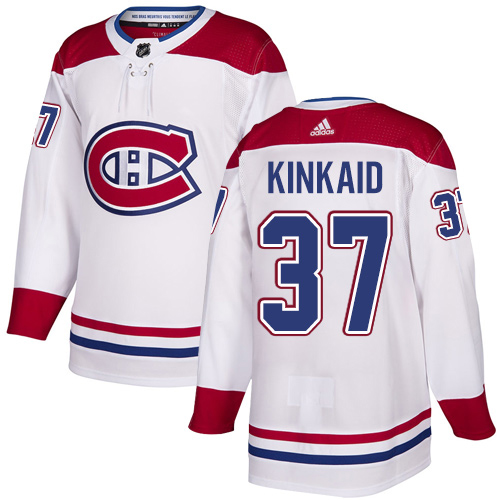 Adidas Canadiens #37 Keith Kinkaid White Road Authentic Stitched Youth NHL Jersey
