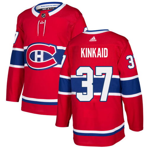 Adidas Canadiens #37 Keith Kinkaid Red Home Authentic Stitched Youth NHL Jersey