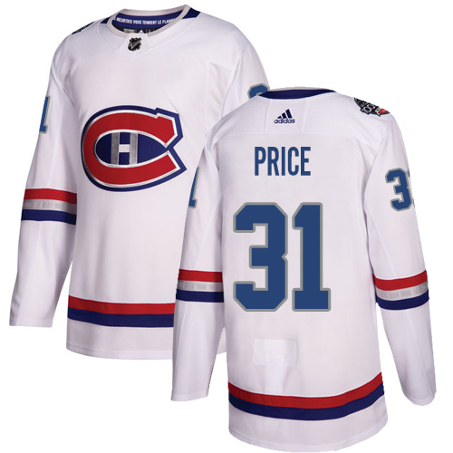 Adidas Canadiens #31 Carey Price White Authentic 2017 100 Classic Stitched Youth NHL Jersey