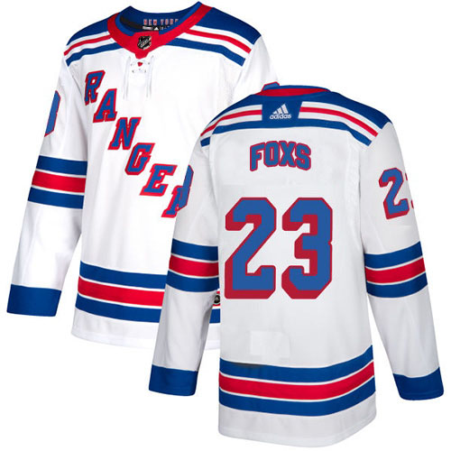 Adidas Rangers #23 Adam Foxs White Road Authentic Stitched Youth NHL Jersey