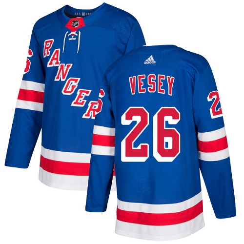 Adidas Rangers #26 Jimmy Vesey Royal Blue Home Authentic Stitched Youth NHL Jersey