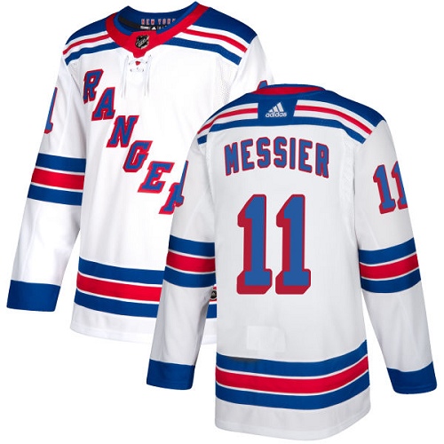 Adidas Rangers #11 Mark Messier White Road Authentic Stitched Youth NHL Jersey