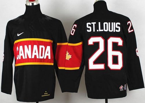 Team Canada 2014 Olympic #26 Martin St. Louis Black Stitched Youth NHL Jersey
