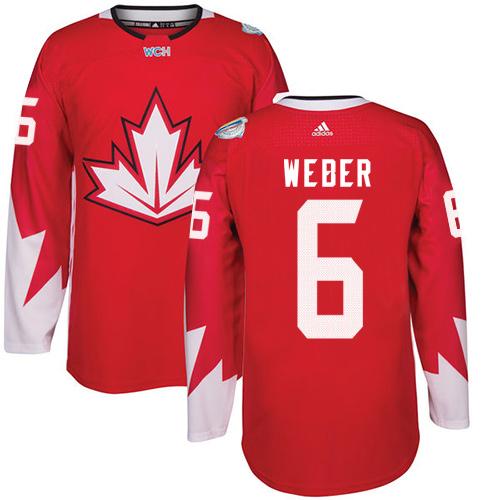 Team Canada #6 Shea Weber Red 2016 World Cup Stitched Youth NHL Jersey