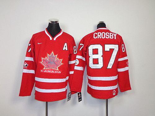 Team Canada #87 Sidney Crosby Red Embroidered Youth NHL Jersey