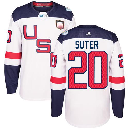 Team USA #20 Ryan Suter White 2016 World Cup Stitched Youth NHL Jersey