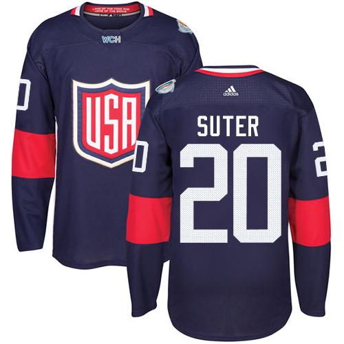 Team USA #20 Ryan Suter Navy Blue 2016 World Cup Stitched Youth NHL Jersey