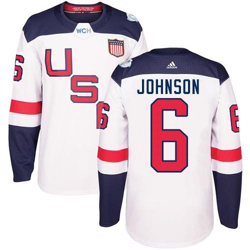 Team USA #6 Erik Johnson White 2016 World Cup Stitched Youth NHL Jersey