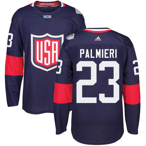 Team USA #23 Kyle Palmieri Navy Blue 2016 World Cup Stitched Youth NHL Jersey