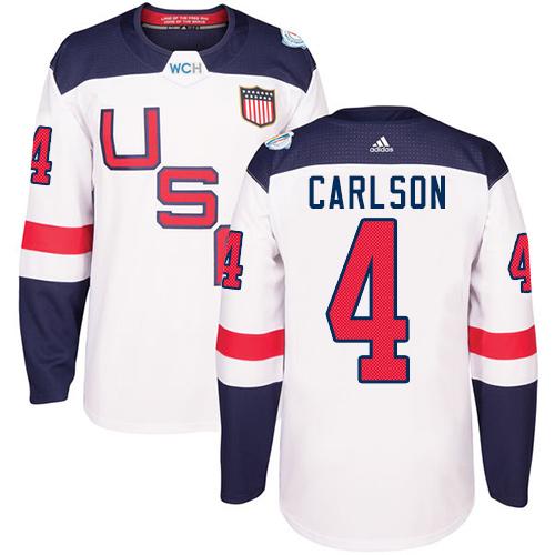 Team USA #4 John Carlson White 2016 World Cup Stitched Youth NHL Jersey