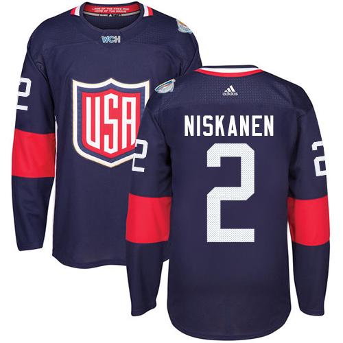 Team USA #2 Matt Niskanen Navy Blue 2016 World Cup Stitched Youth NHL Jersey