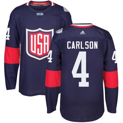 Team USA #4 John Carlson Navy Blue 2016 World Cup Stitched Youth NHL Jersey