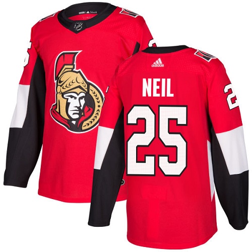 Adidas Senators #25 Chris Neil Red Home Authentic Stitched Youth NHL Jersey