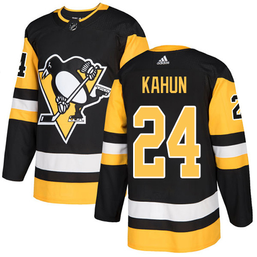 Adidas Penguins #24 Dominik Kahun Black Home Authentic Stitched Youth NHL Jersey
