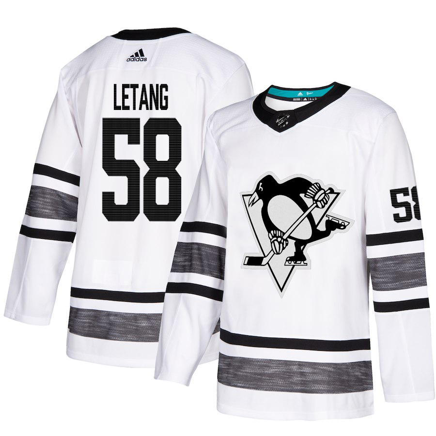 Adidas Penguins #58 Kris Letang White Authentic 2019 All-Star Stitched Youth NHL Jersey
