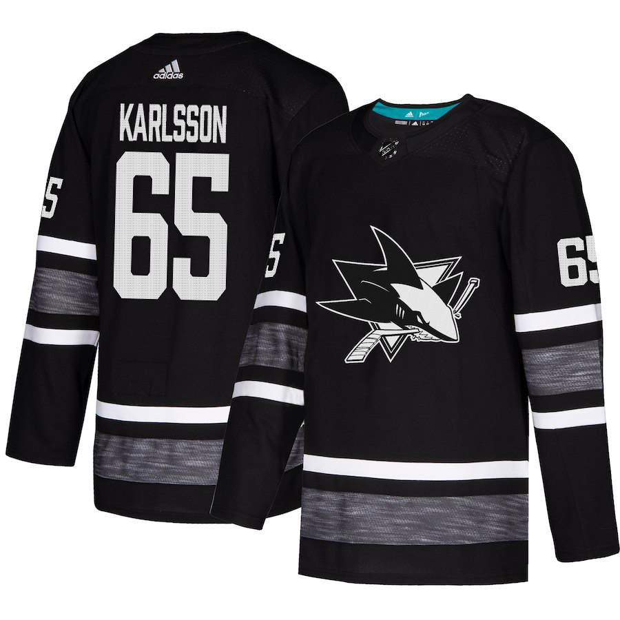 Adidas Sharks #65 Erik Karlsson Black Authentic 2019 All-Star Stitched Youth NHL Jersey