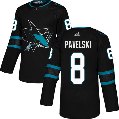 Adidas Sharks #8 Joe Pavelski Black Alternate Authentic Stitched Youth NHL Jersey