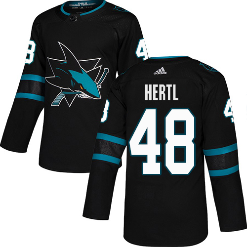 Adidas Sharks #48 Tomas Hertl Black Alternate Authentic Stitched Youth NHL Jersey