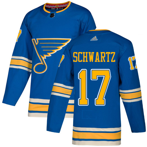 Adidas Blues #17 Jaden Schwartz Blue Alternate Authentic Stitched Youth NHL Jersey
