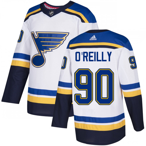 Adidas Blues #90 Ryan O'Reilly White Road Authentic Stitched Youth NHL Jersey