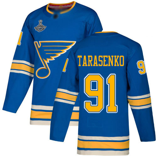 Adidas Blues #91 Vladimir Tarasenko Blue Alternate Authentic Stanley Cup Champions Stitched Youth NHL Jersey