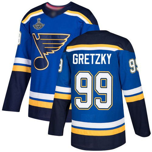 Adidas Blues #99 Wayne Gretzky Blue Home Authentic Stanley Cup Champions Stitched Youth NHL Jersey