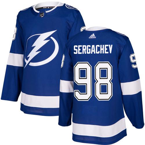 Adidas Lightning #98 Mikhail Sergachev Blue Home Authentic Stitched Youth NHL Jersey