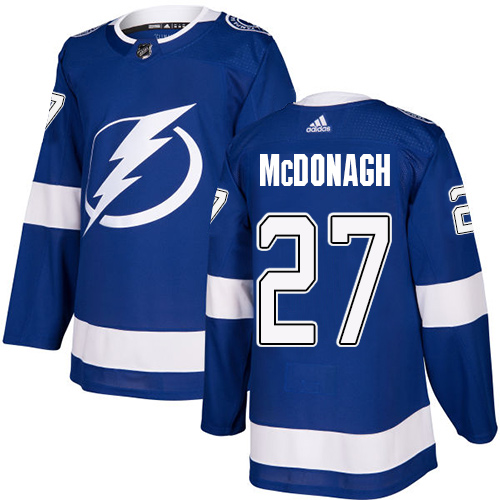 Adidas Lightning #27 Ryan McDonagh Blue Home Authentic Stitched Youth NHL Jersey