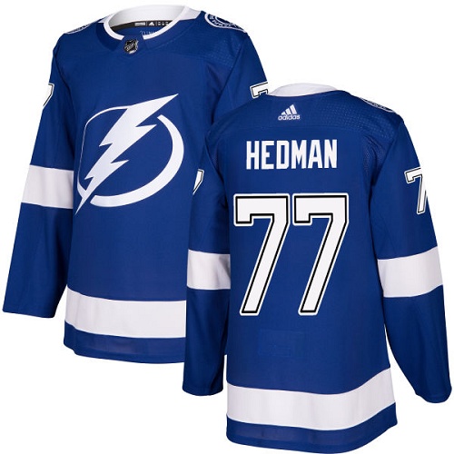 Adidas Lightning #77 Victor Hedman Blue Home Authentic Stitched Youth NHL Jersey