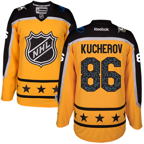 Lightning #86 Nikita Kucherov Yellow 2017 All-Star Atlantic Division Stitched Youth NHL Jersey
