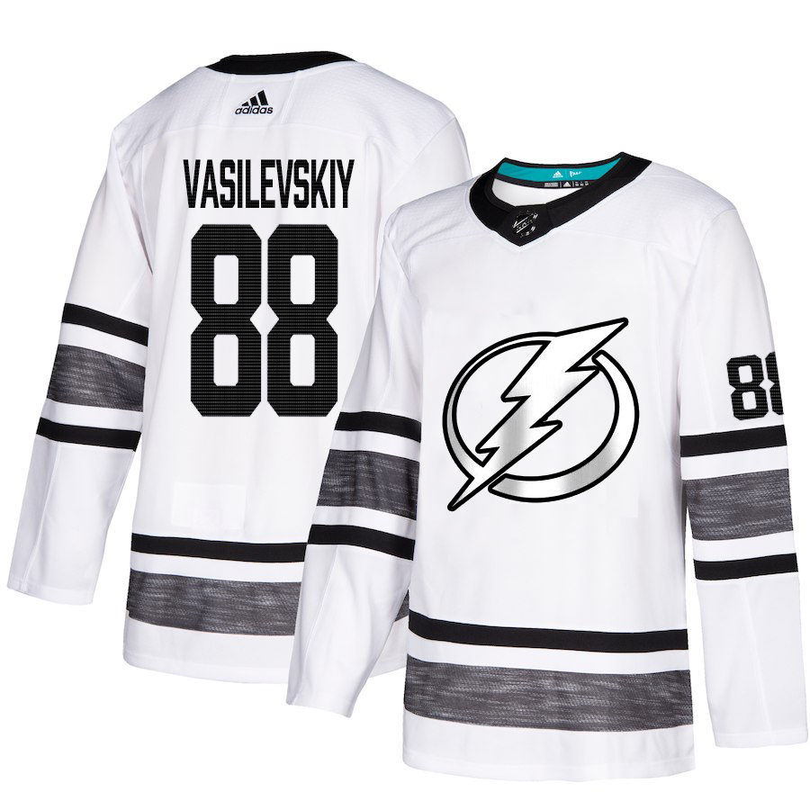 Adidas Lightning #88 Andrei Vasilevskiy White Authentic 2019 All-Star Stitched Youth NHL Jersey