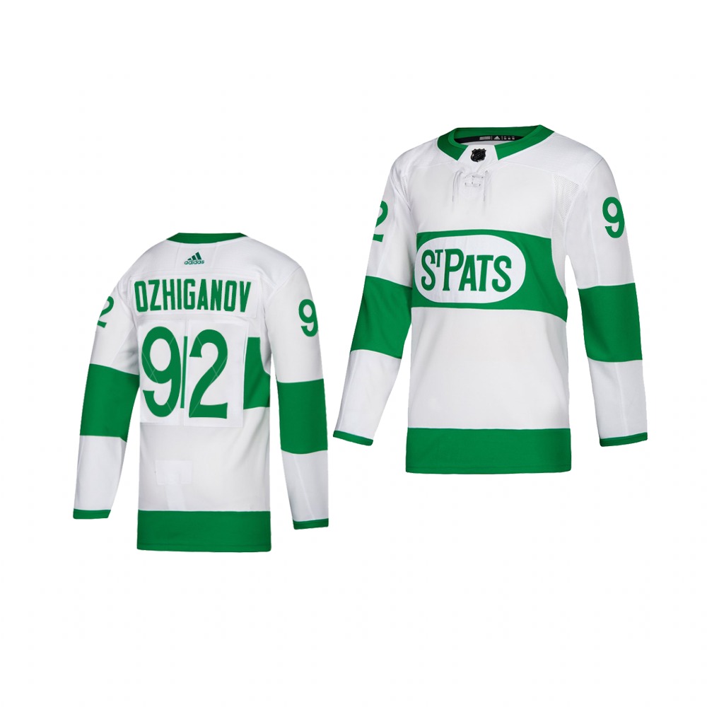 Adidas Maple Leafs #92 Igor Ozhiganov White 2019 St. Patrick's Day Authentic Player Stitched Youth NHL Jersey