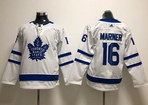 Adidas Maple Leafs #16 Mitchell Marner White Road Authentic Stitched Youth NHL Jersey