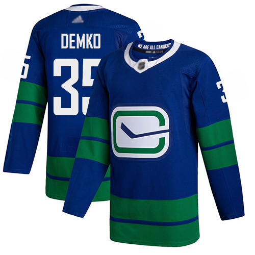 Adidas Canucks #35 Thatcher Demko Blue Alternate Authentic Stitched Youth NHL Jersey