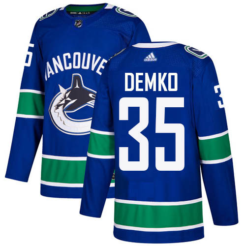 Adidas Canucks #35 Thatcher Demko Blue Home Authentic Stitched Youth NHL Jersey