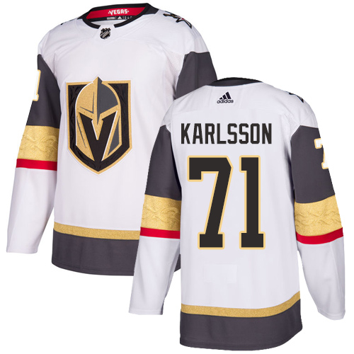 Adidas Golden Knights #71 William Karlsson White Road Authentic Stitched Youth NHL Jersey