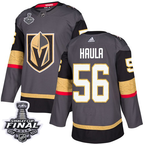 Adidas Golden Knights #56 Erik Haula Grey Home Authentic 2018 Stanley Cup Final Stitched Youth NHL Jersey