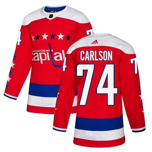 Adidas Capitals #74 John Carlson Red Alternate Authentic Stitched Youth NHL Jersey