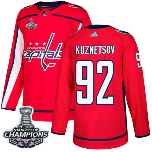 Adidas Capitals #92 Evgeny Kuznetsov Red Home Authentic Stanley Cup Final Champions Stitched Youth NHL Jersey