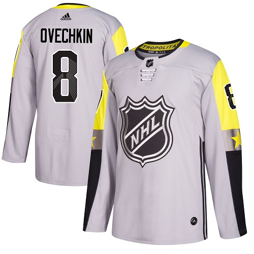 Adidas Capitals #8 Alex Ovechkin Gray 2018 All-Star Metro Division Authentic Stitched Youth NHL Jersey