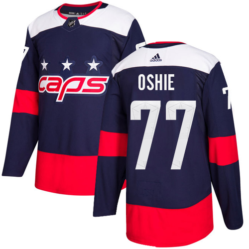 Adidas Capitals #77 T.J. Oshie Navy Authentic 2018 Stadium Series Stitched Youth NHL Jersey
