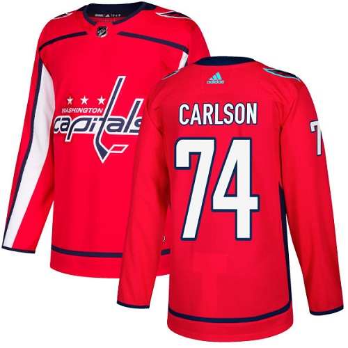 Adidas Capitals #74 John Carlson Red Home Authentic Stitched Youth NHL Jersey