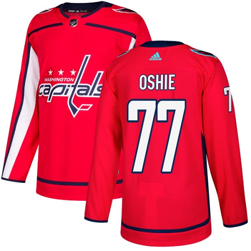 Adidas Capitals #77 T. J. Oshie Red Home Authentic Stitched Youth NHL Jersey