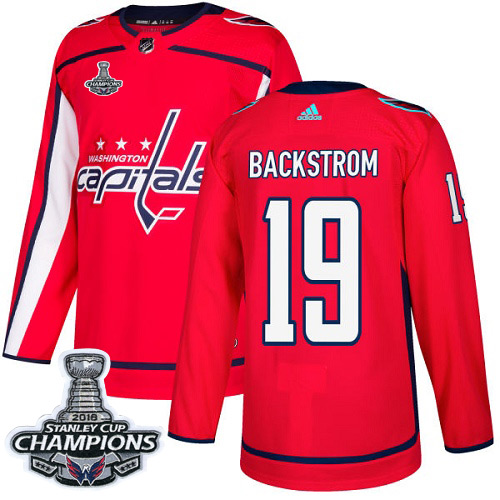 Adidas Capitals #19 Nicklas Backstrom Red Home Authentic Stanley Cup Final Champions Stitched Youth NHL Jersey