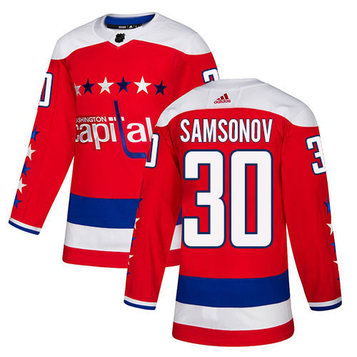 Adidas Capitals #30 Ilya Samsonov Red Alternate Authentic Stitched Youth NHL Jersey