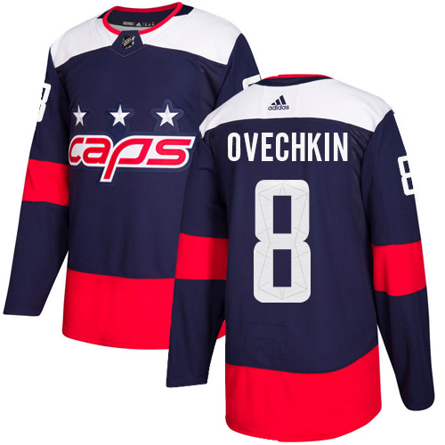 Adidas Capitals #8 Alex Ovechkin Navy Authentic 2018 Stadium Series Stitched Youth NHL Jersey