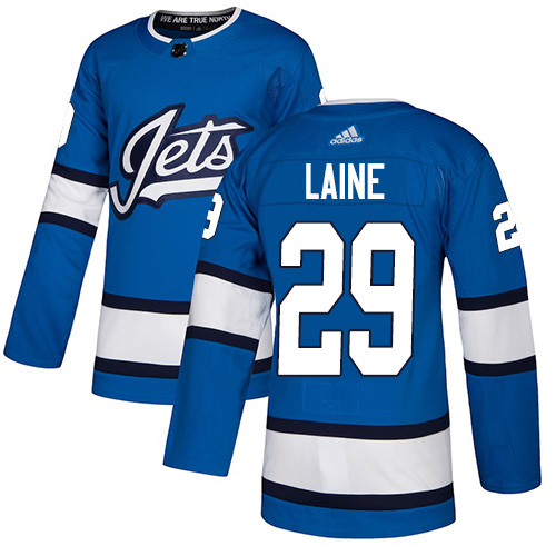 Adidas Jets #29 Patrik Laine Blue Alternate Authentic Stitched Youth NHL Jersey