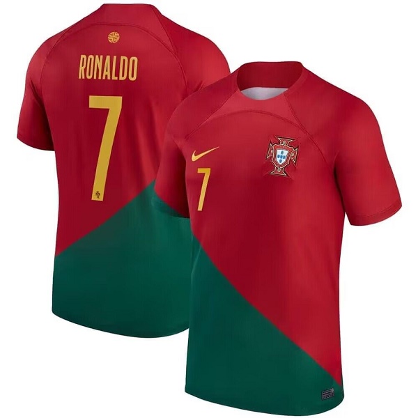 Youth Portugal #7 Cristiano Ronaldo Red Green Soccer Jersey