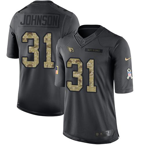 Nike Cardinals #31 David Johnson Black Youth Stitched NFL Limited 2016 Salute to Service Jersey Nike Cardinals #31 David Johnson Black Youth Stitched NFL Limited 2016 Salute to Service Jersey