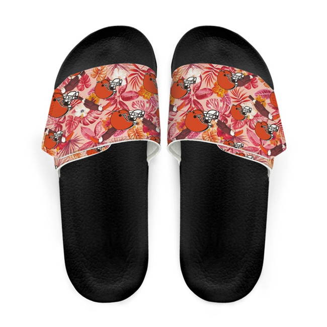 Women's Cleveland Browns Beach Adjustable Slides Non-Slip Slippers/Sandals/Shoes 001